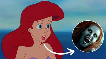 Ariel na versão da Disney e do novo filme de terror - Reprodução/Disney e Divulgação/MSR Media International