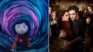 Cena de 'Coraline' e imagem promocional de ‘A Saga Crepúsculo: Lua Nova’ - Reprodução/ Focus Features/ Paris Filmes