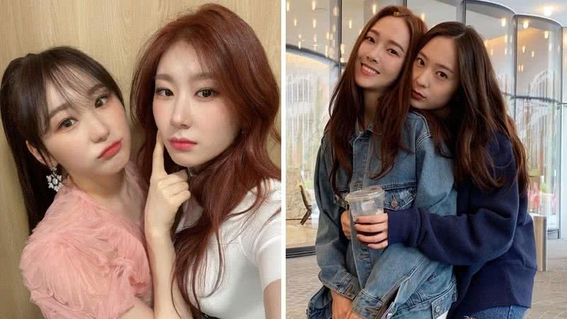 As irmãs Chaeyeon e Chaeryeong, e Jessica e Krystal - Reprodução/Instagram